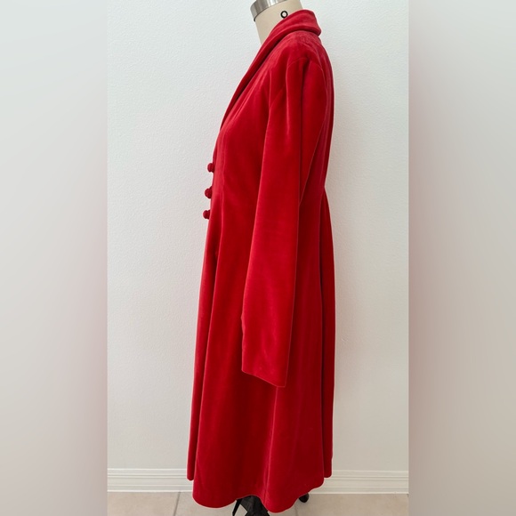 Antoine et Lili ‘Dulce’ Vintage Style Coat Cherry Red Cotton Velvet 2/M - Picture 4 of 9